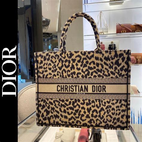 dior bag leopard|christian dior cloth tote bag.